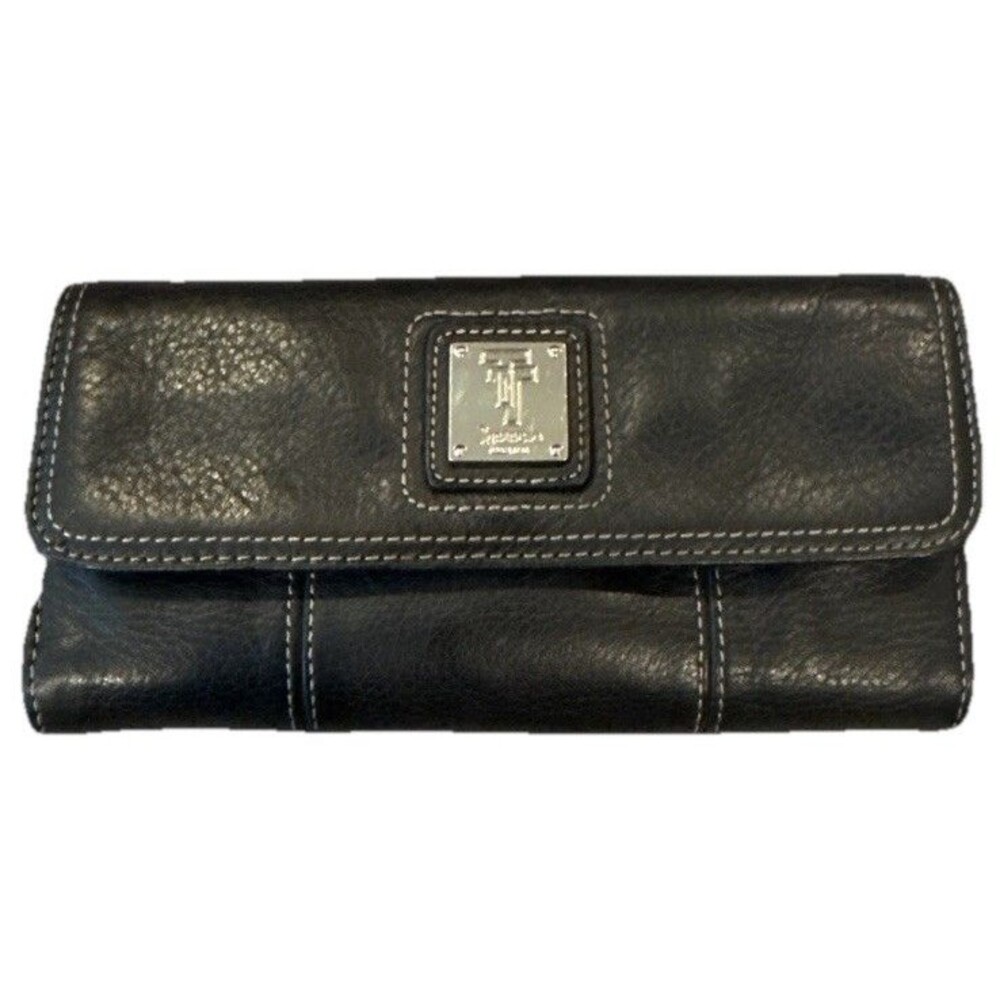 TIGNANELLO Leather Wallet Trifold Organizer Multi Slip Card Pockets Pebbled